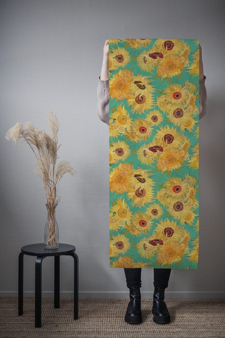 Van Gogh Sunflowers Garden wallpaper roll