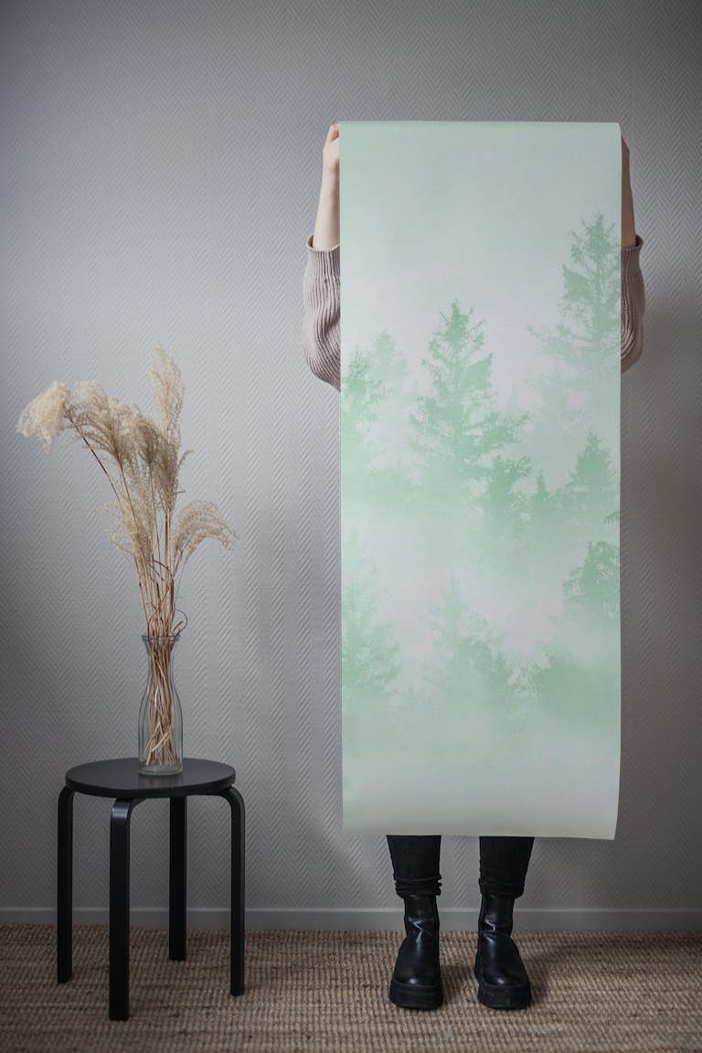 Soft Green Forest Dream 1 wallpaper roll
