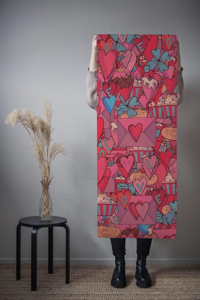 A valentines pattern wallpaper roll