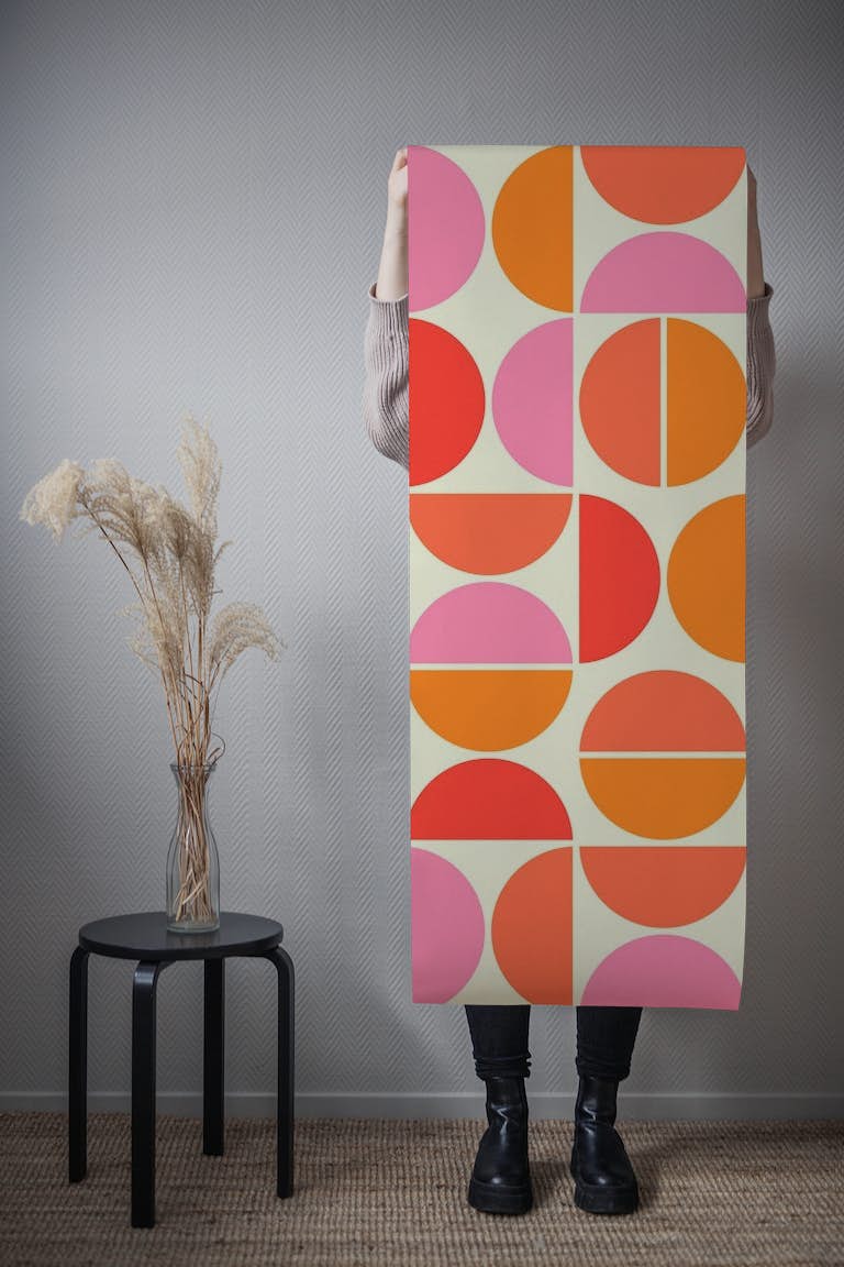 Bauhaus Pattern 70s Colors tapety roll