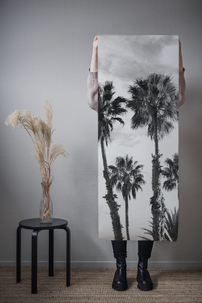 Palm Trees Black White 2 wallpaper roll