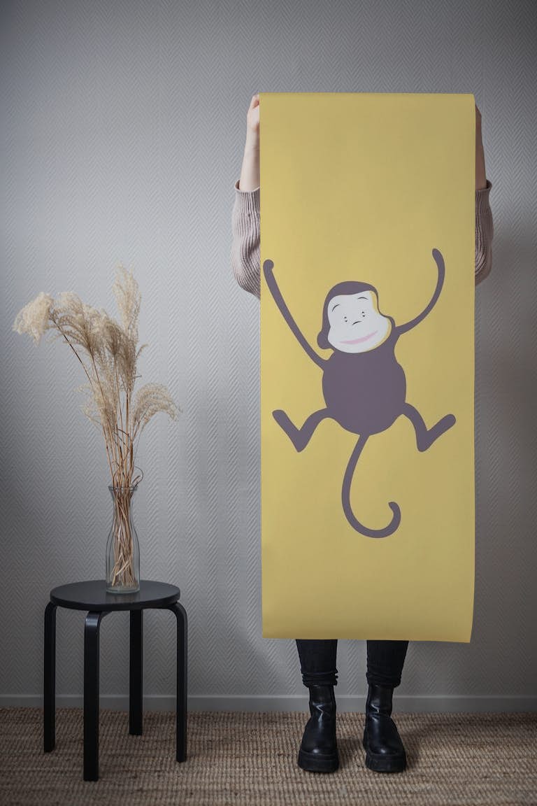 Saffron Wall Art Monkey behang roll