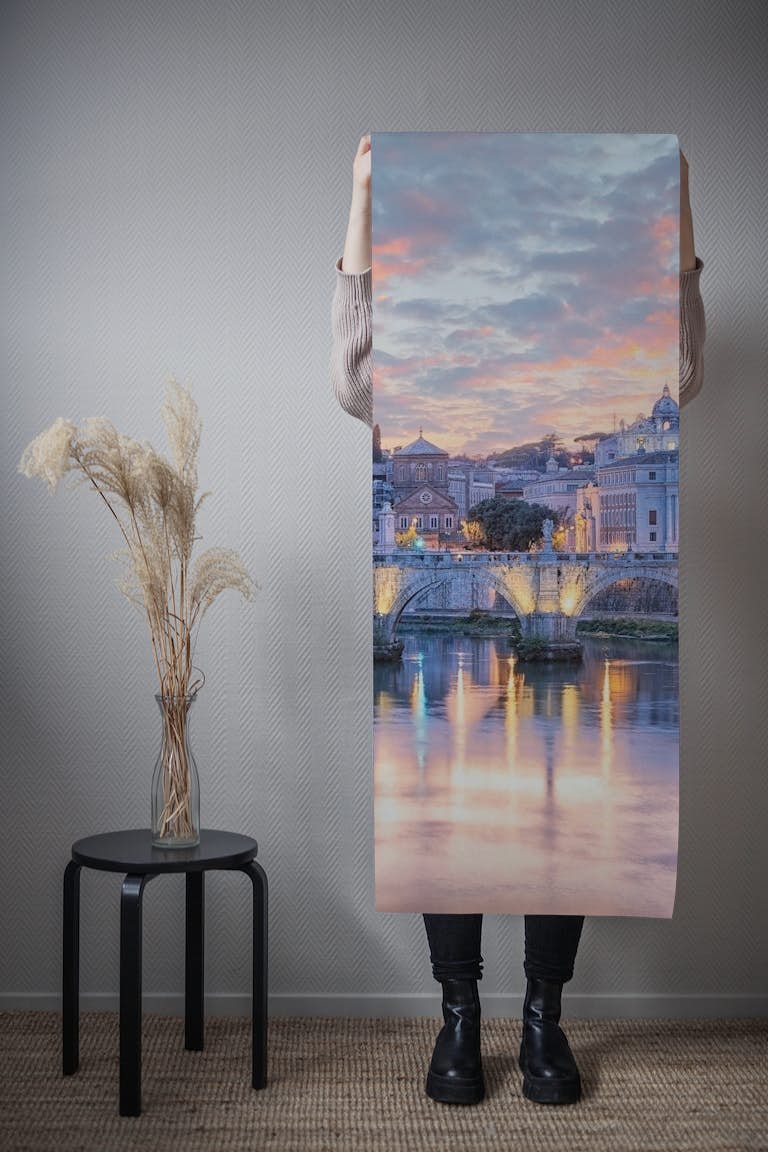 Rome at sunset behang roll