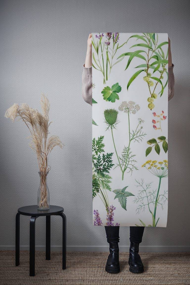 Herbs And Wildflower papel de parede roll