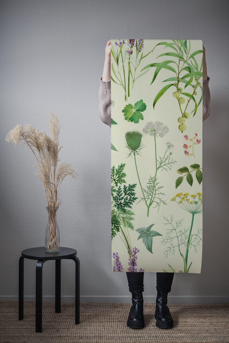 Herbs And Wildflower II wallpaper roll