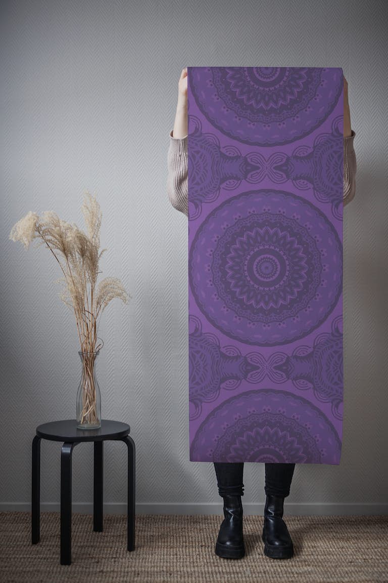 Mystic Mandala Dusty Purple papel pintado roll