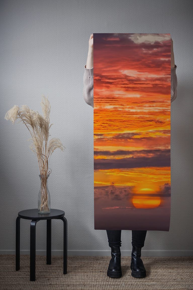 Sunrise  over the ocean wallpaper roll