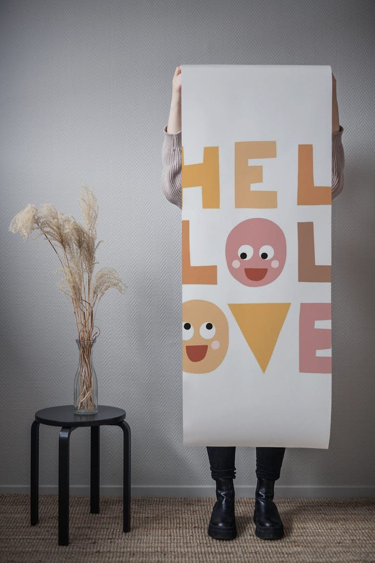 Hello Love boho 1 wallpaper roll