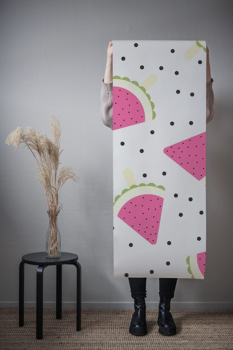 Watermelon Popsicles Fuchsia B wallpaper roll