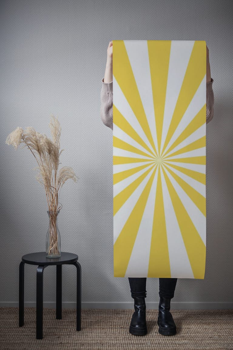 Sunburst yellow wallpaper roll