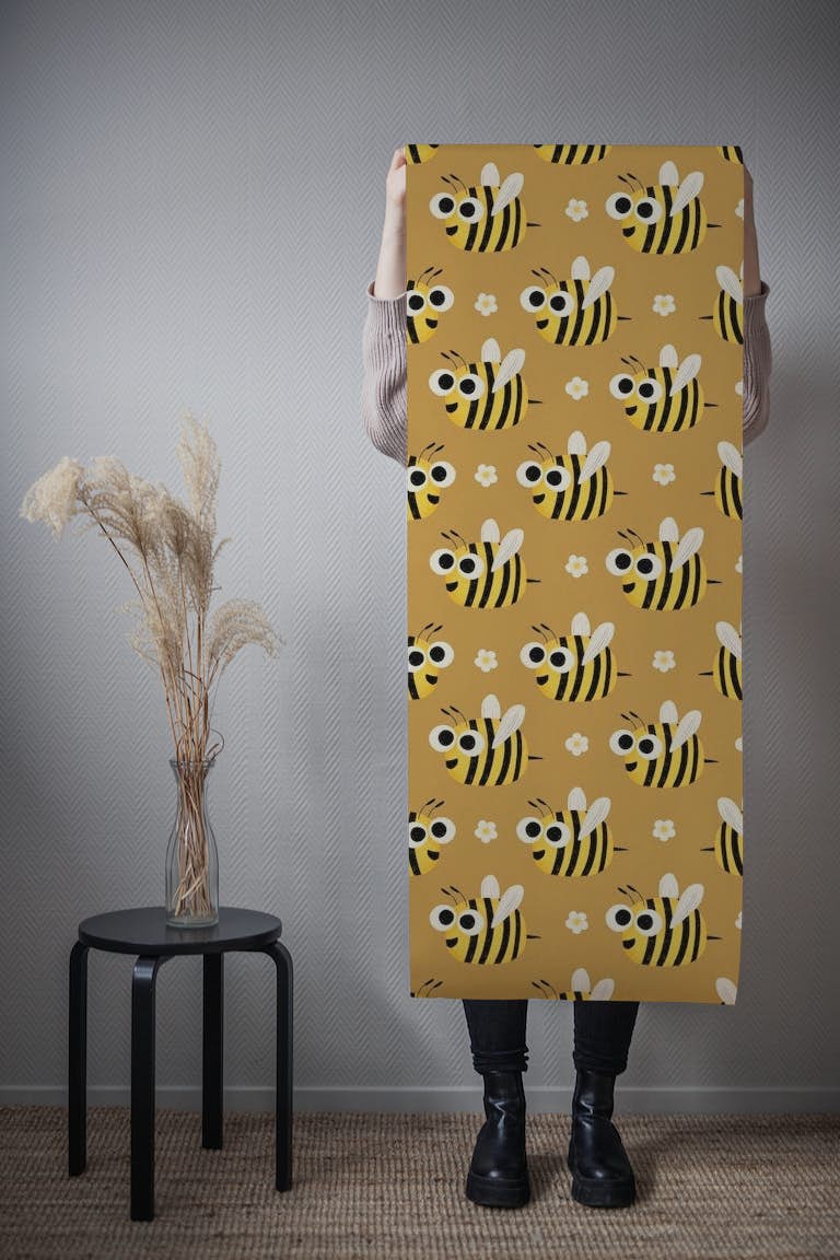 Cute Bees behang roll