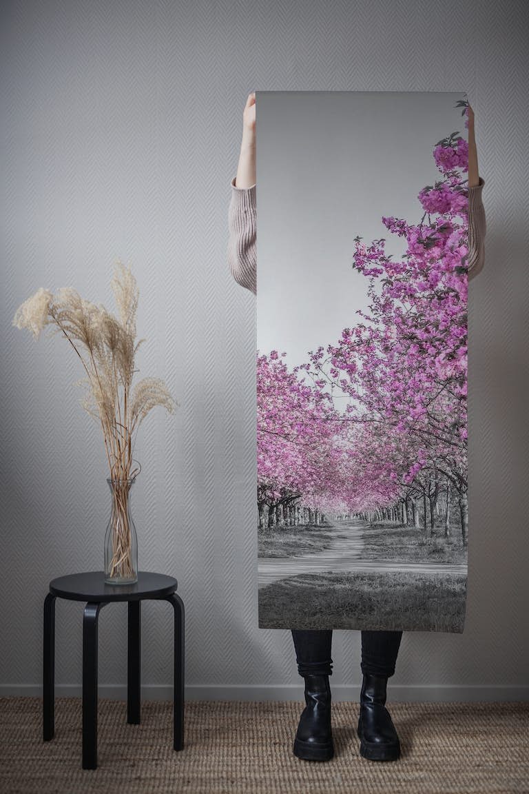 Gorgeous cherry blossom alley tapetit roll