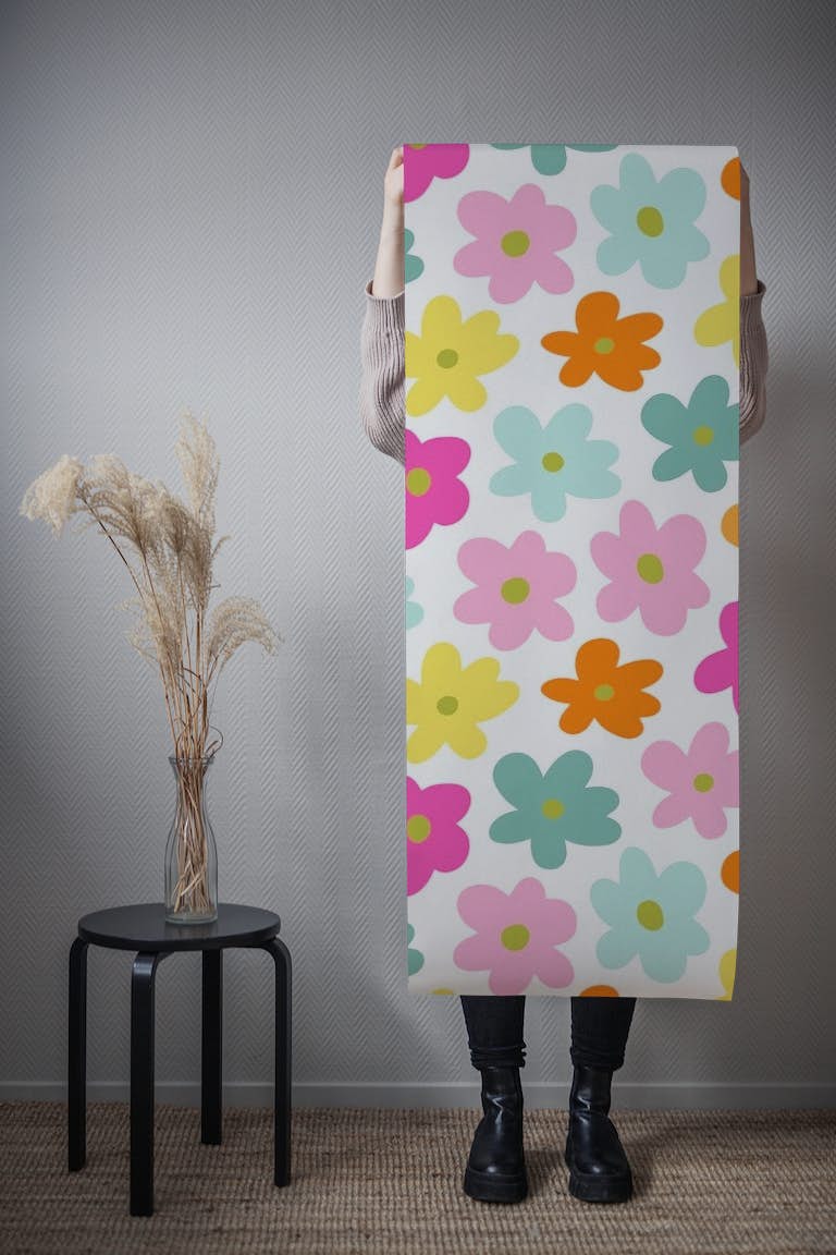 Colorful Hippie Flowers tapeta roll
