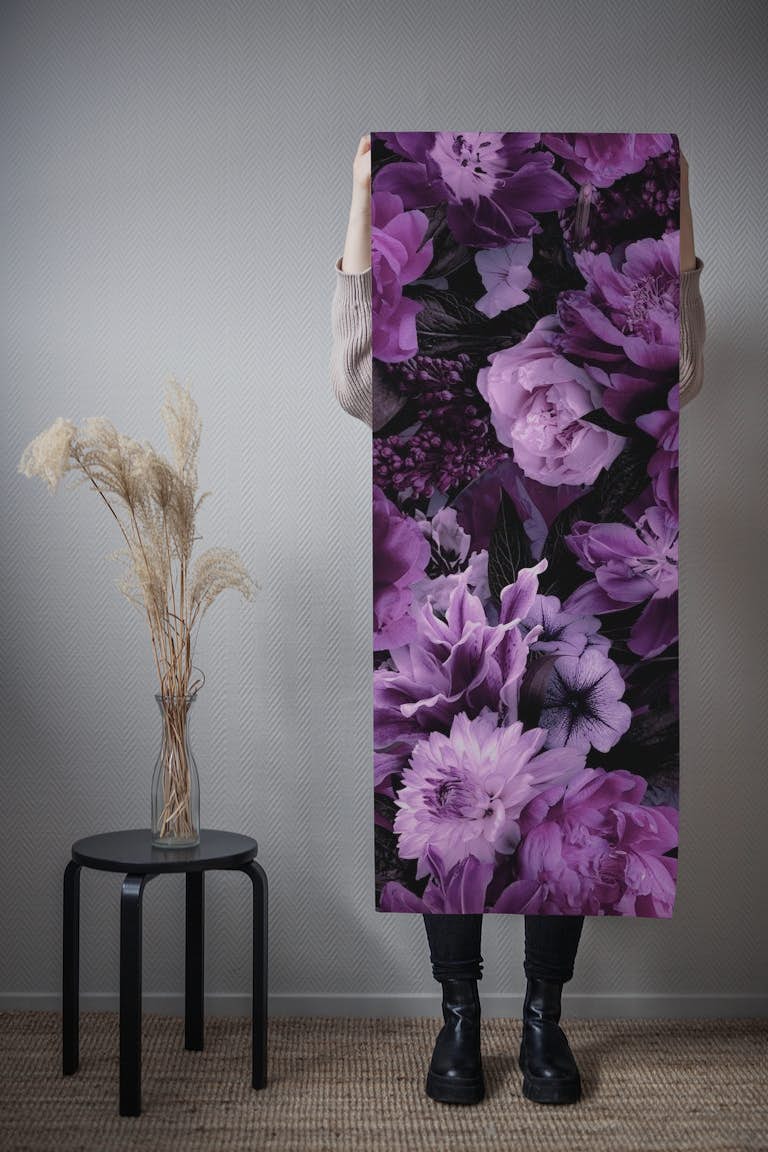 Floral Baroque Opulence Purple papiers peint roll