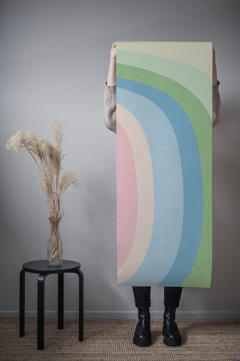 Rainbow rings - sorbet wallpaper roll