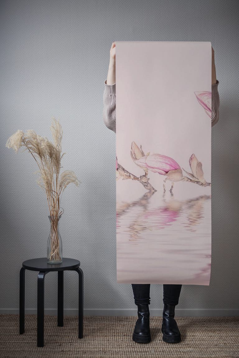 Pink Magnolia On Water papel pintado roll