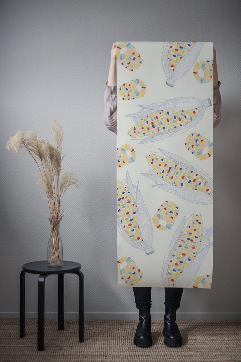 Corn pattern papel pintado roll