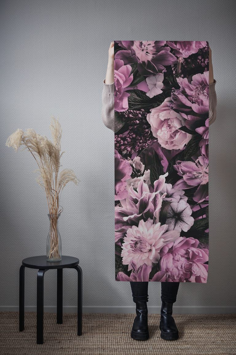 Floral Baroque Opulence Pink tapeta roll