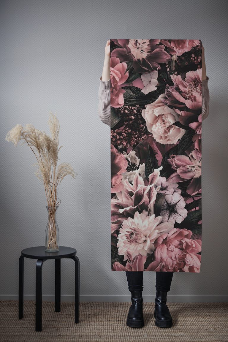 Floral Baroque Opulence Blush Pink tapetit roll