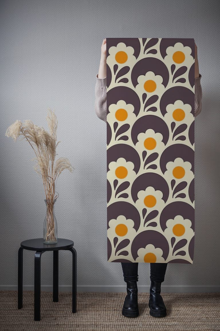 2109 Retro daisies wallpaper roll
