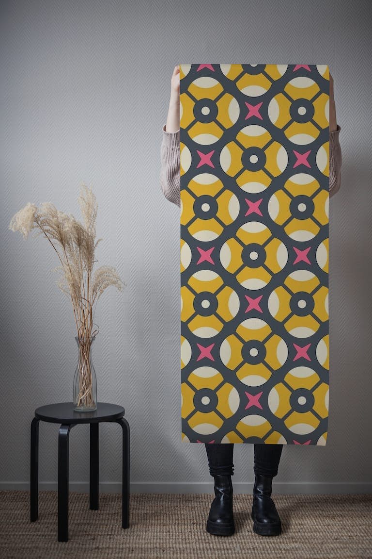 2152 Abstract retro pattern wallpaper roll