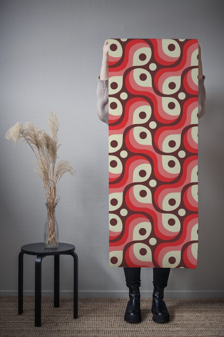 2203 Abstract retro pattern tapet roll