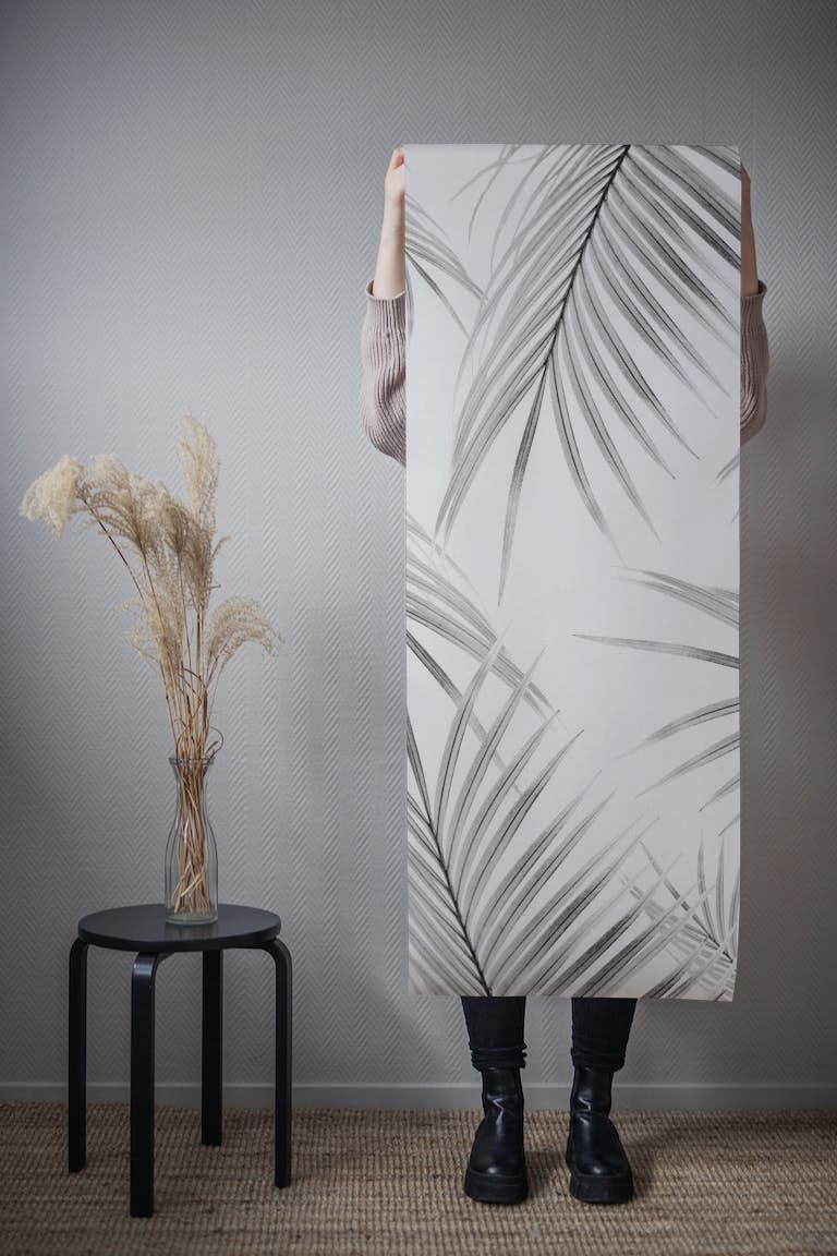 Palm Leaves Dream Soft Gray 1 wallpaper roll