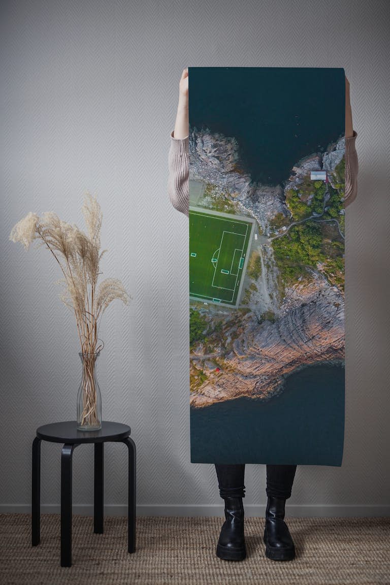 Football field on the edge of the world papiers peint roll