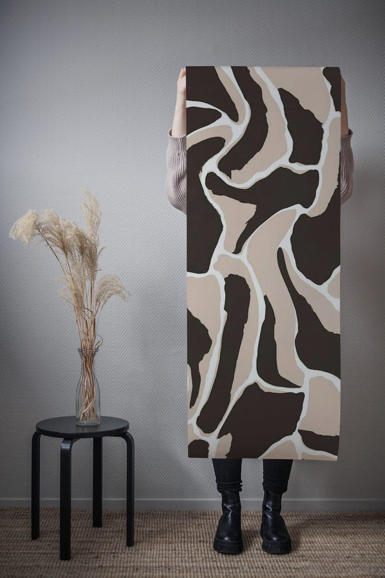 Brown Animal Pattern papel pintado roll