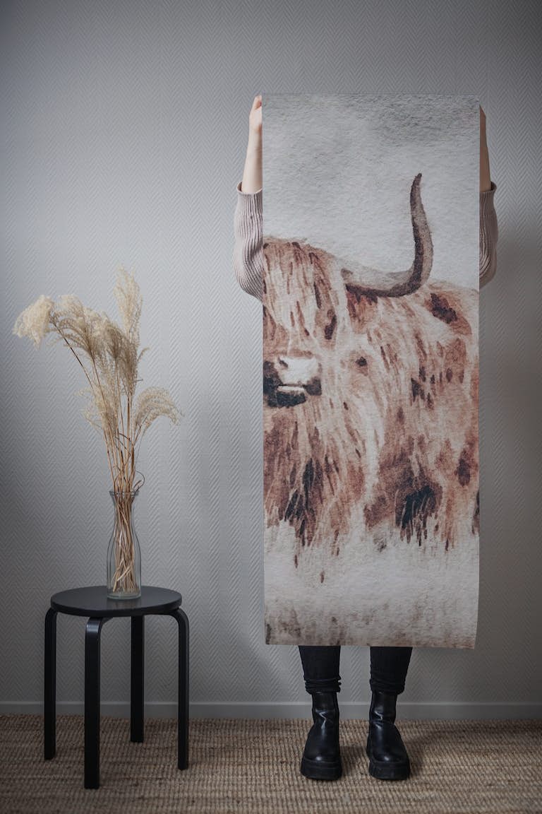 Scottish Highland Cow behang roll