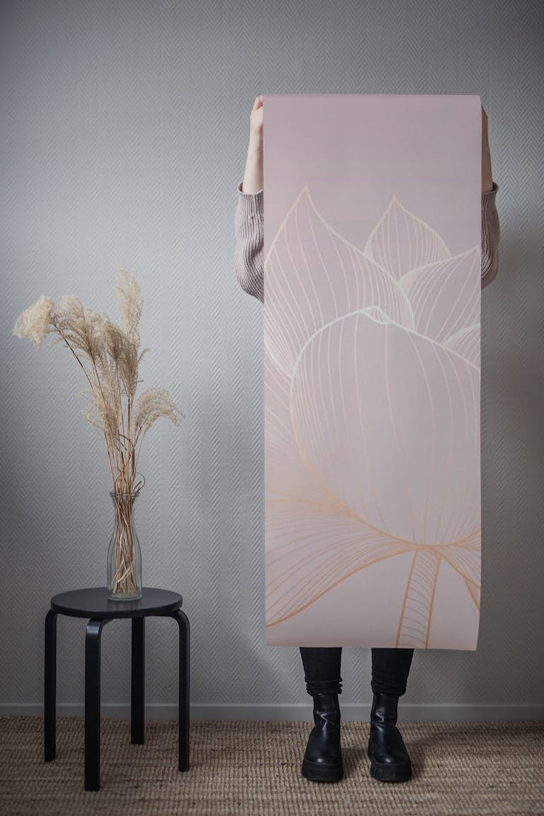 Pink lotus wallpaper roll