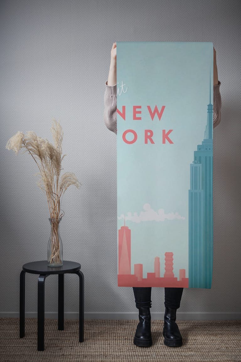 New York Travel Poster wallpaper roll