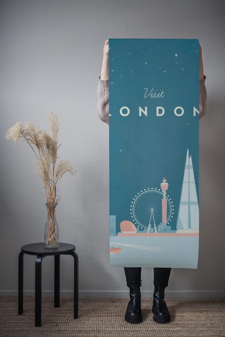 London Travel Poster carta da parati roll