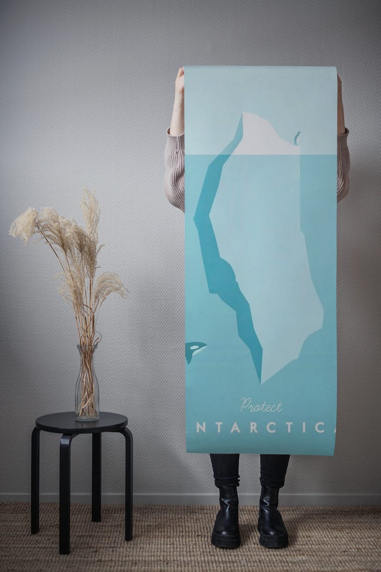 Antarctica Travel Poster wallpaper roll