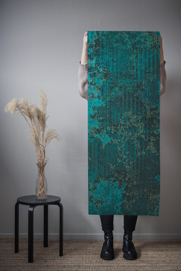 Dark Teal Corroded Texture papel pintado roll
