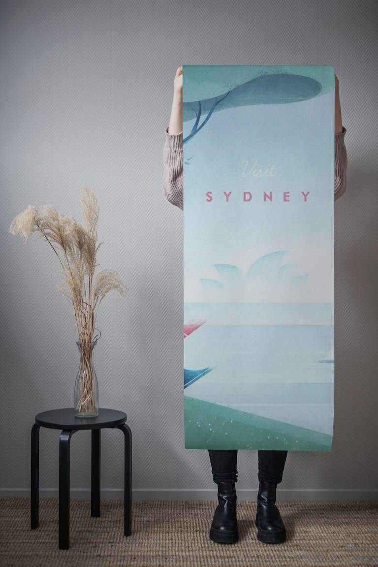 Sydney Travel Poster wallpaper roll