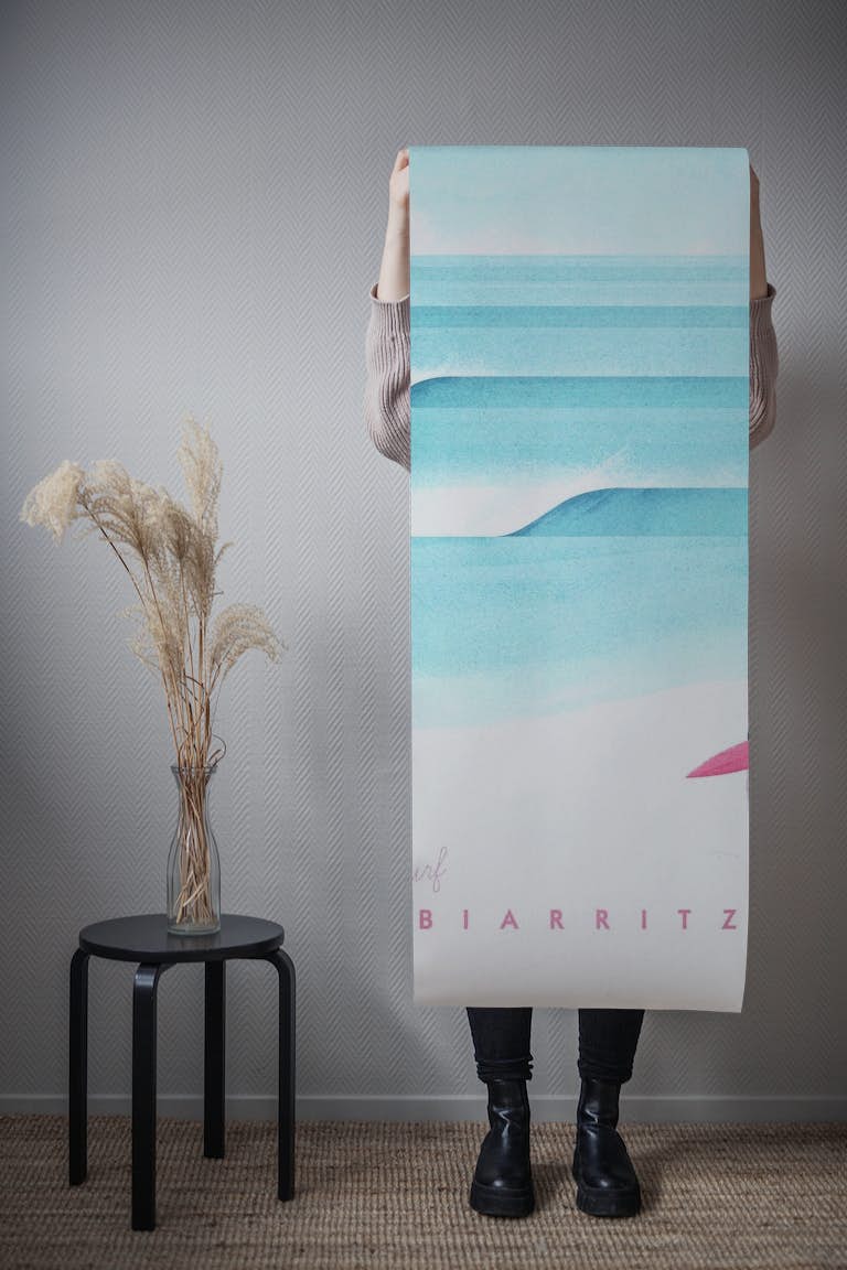 Biarritz Travel Poster behang roll
