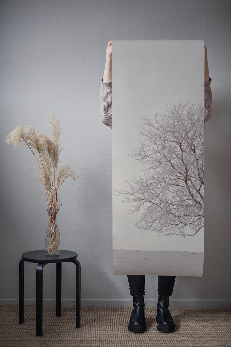 Winter Tree Beige wallpaper roll