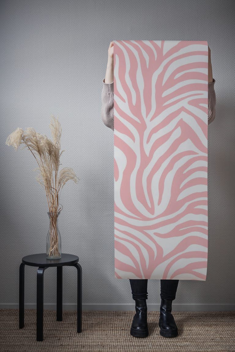 Pink zebra pattern tapet roll