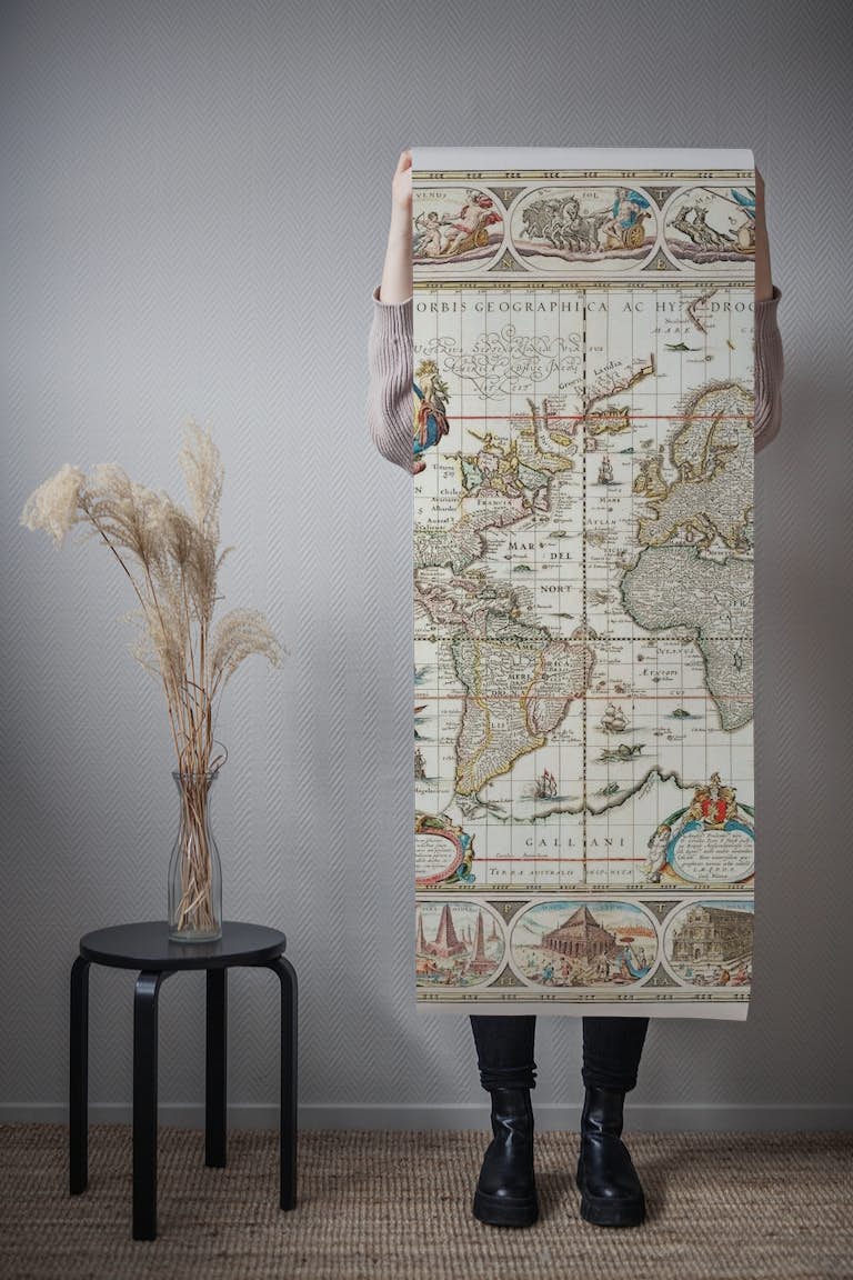Antique World Map 2 wallpaper roll