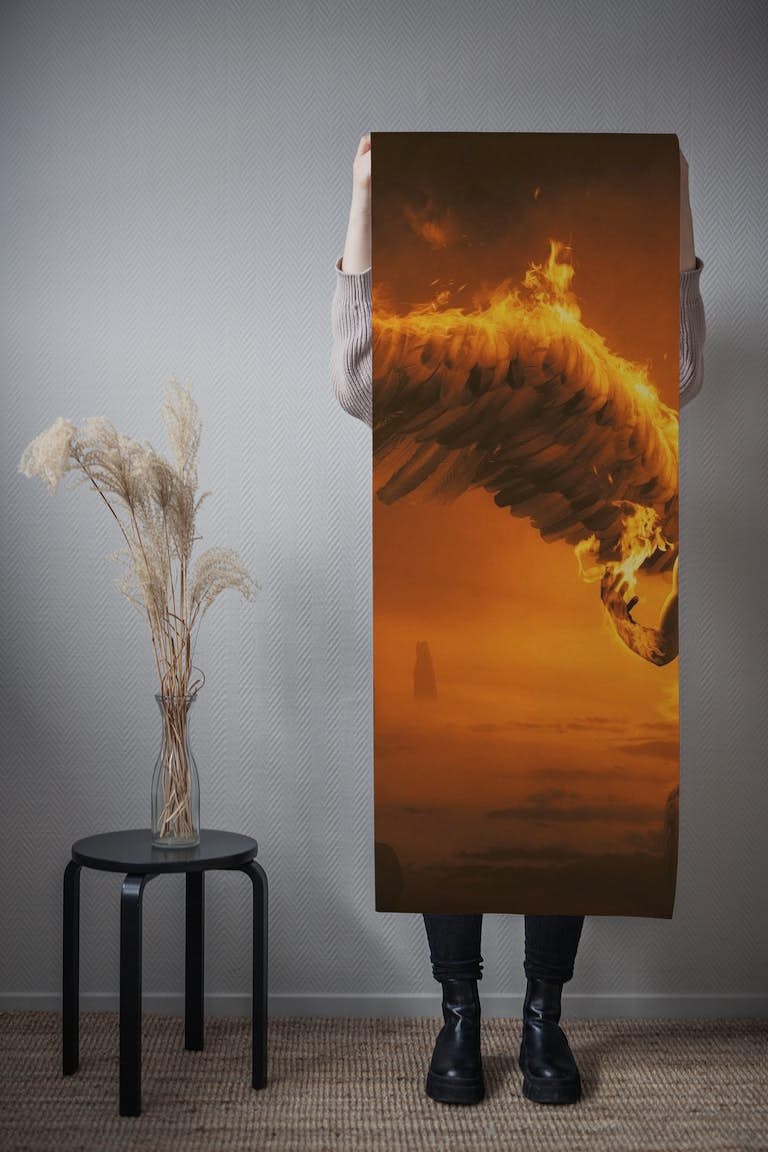 Fiery wallpaper roll