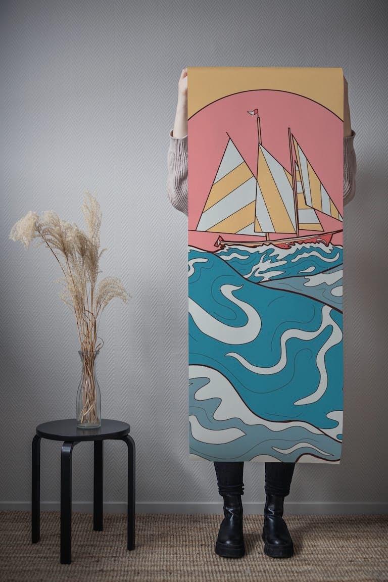 Ocean sailing wallpaper roll