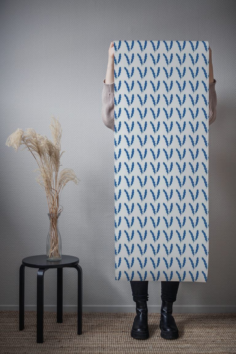 LEAF MANDARINS BLUE wallpaper roll