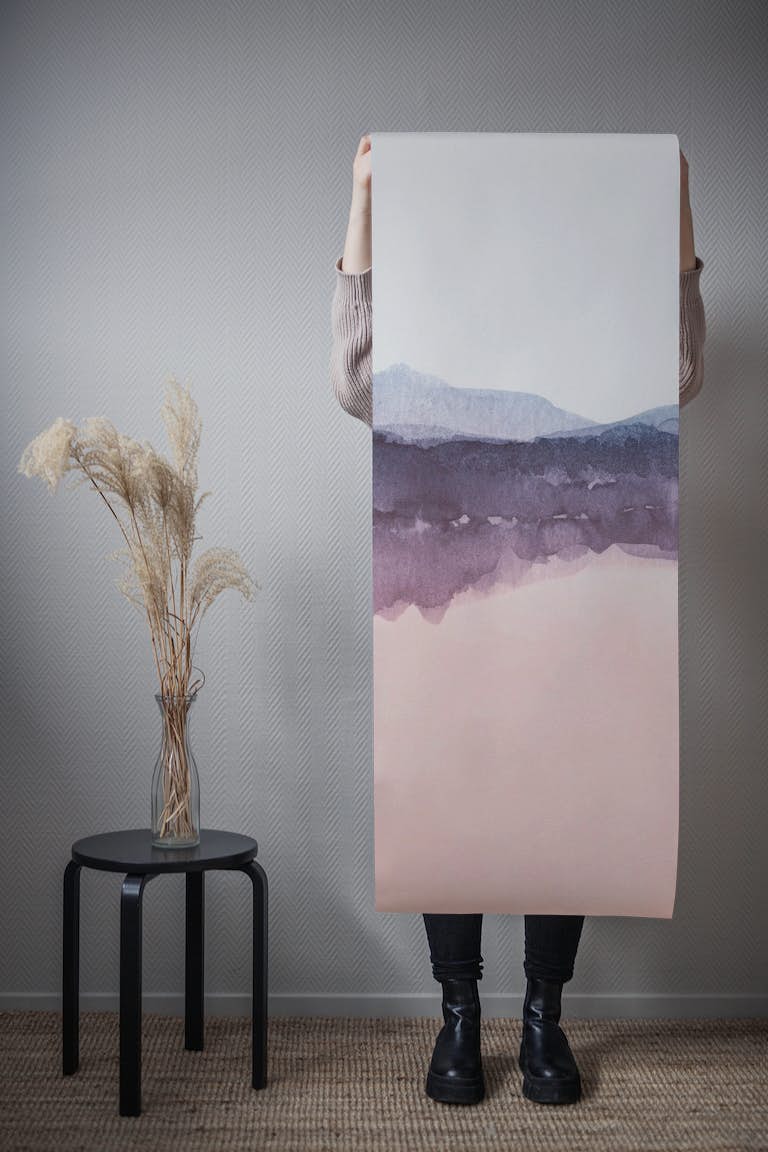 Two tone watercolor landscape wallpaper roll