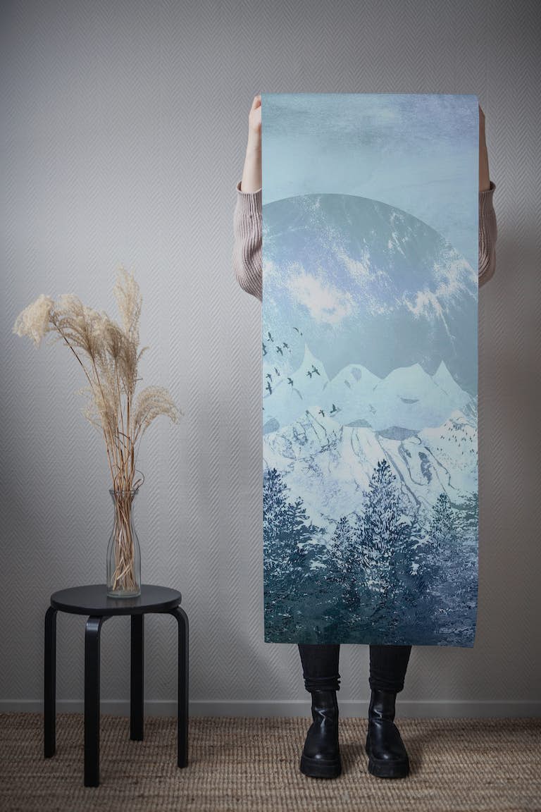 Blue Snowy Mountains wallpaper roll