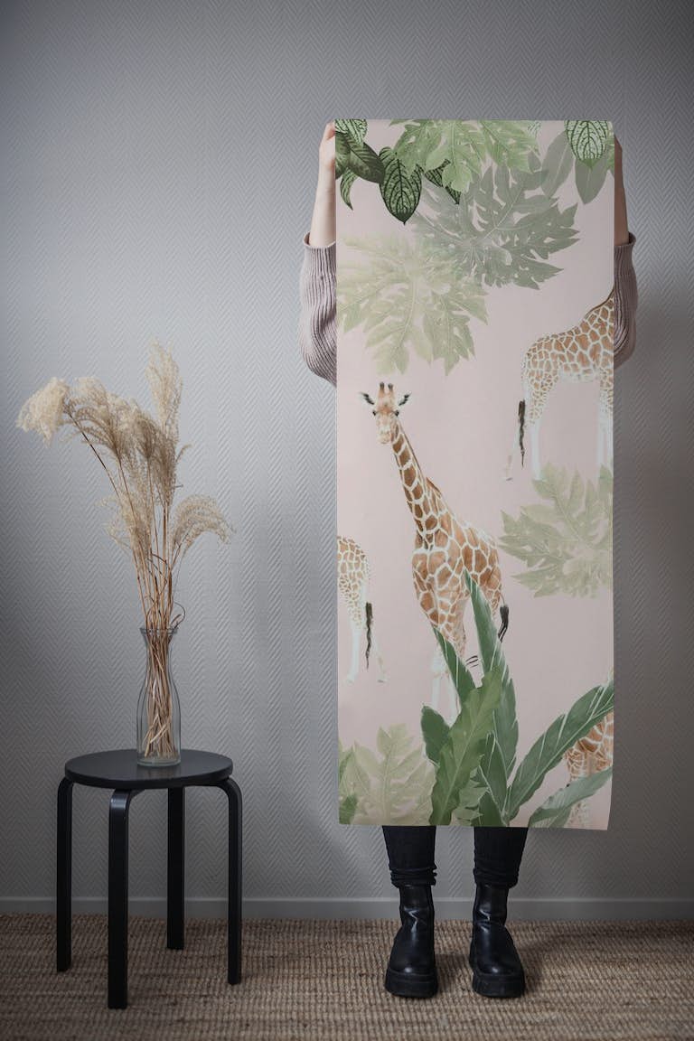 Giraffes in the Jungle 2 wallpaper roll