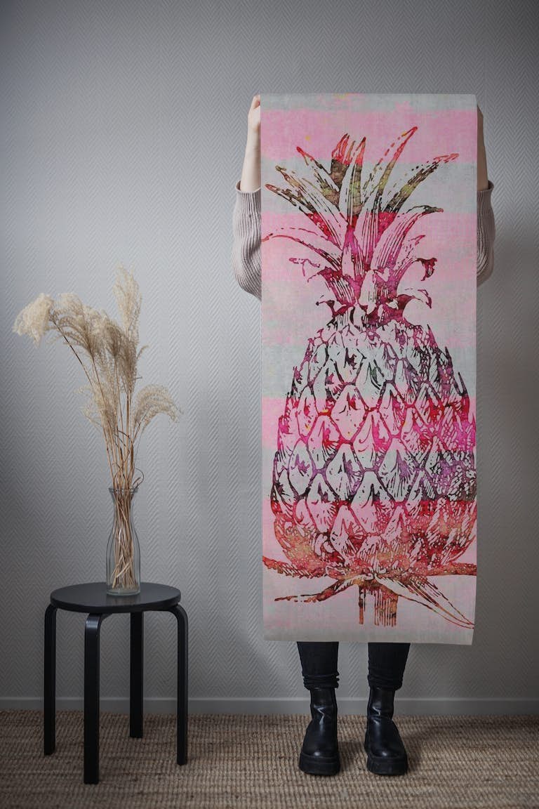 Pink Pineapples ταπετσαρία roll