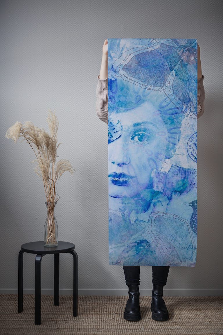 Blue Woman wallpaper roll