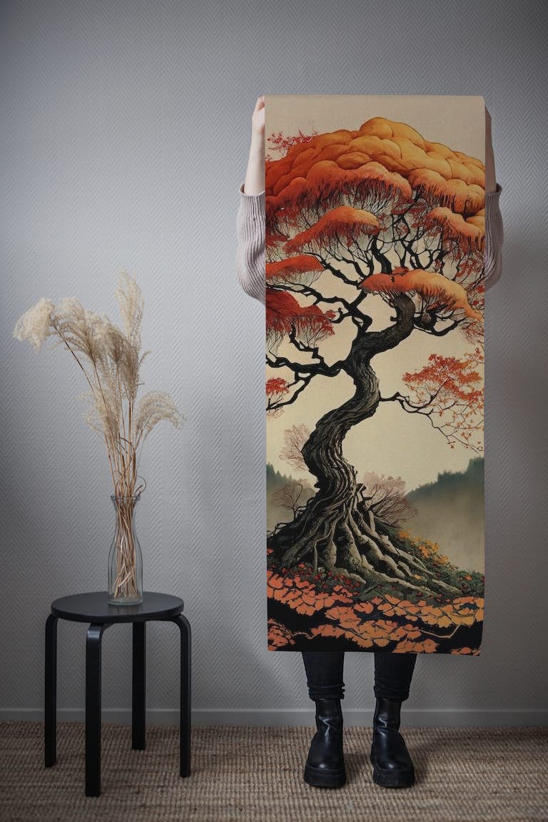 Japanese tree art behang roll