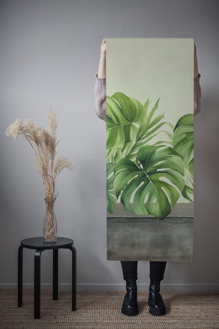 Urban Gardening Green Tropical Plants Art wallpaper roll